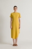 Picture of Asymmetrical Yellow satin Dress
