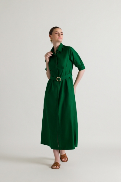 Picture of Flowy Silhouette Green Maxi Dress