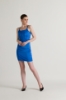 Picture of Sleeveless Satin Blue Midi Dress
