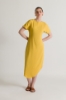 Picture of Asymmetrical Yellow satin Dress